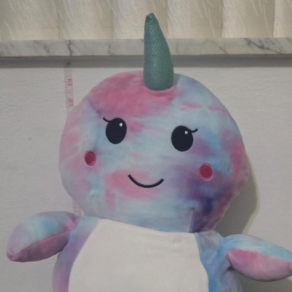 Pink and blue tie-dye plush unicorn pillow #unicorn #tiedye